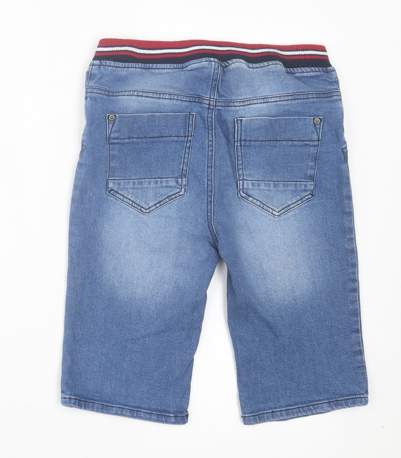TU Boys Blue Cotton Bermuda Shorts Size 11 Years Regular Drawstring