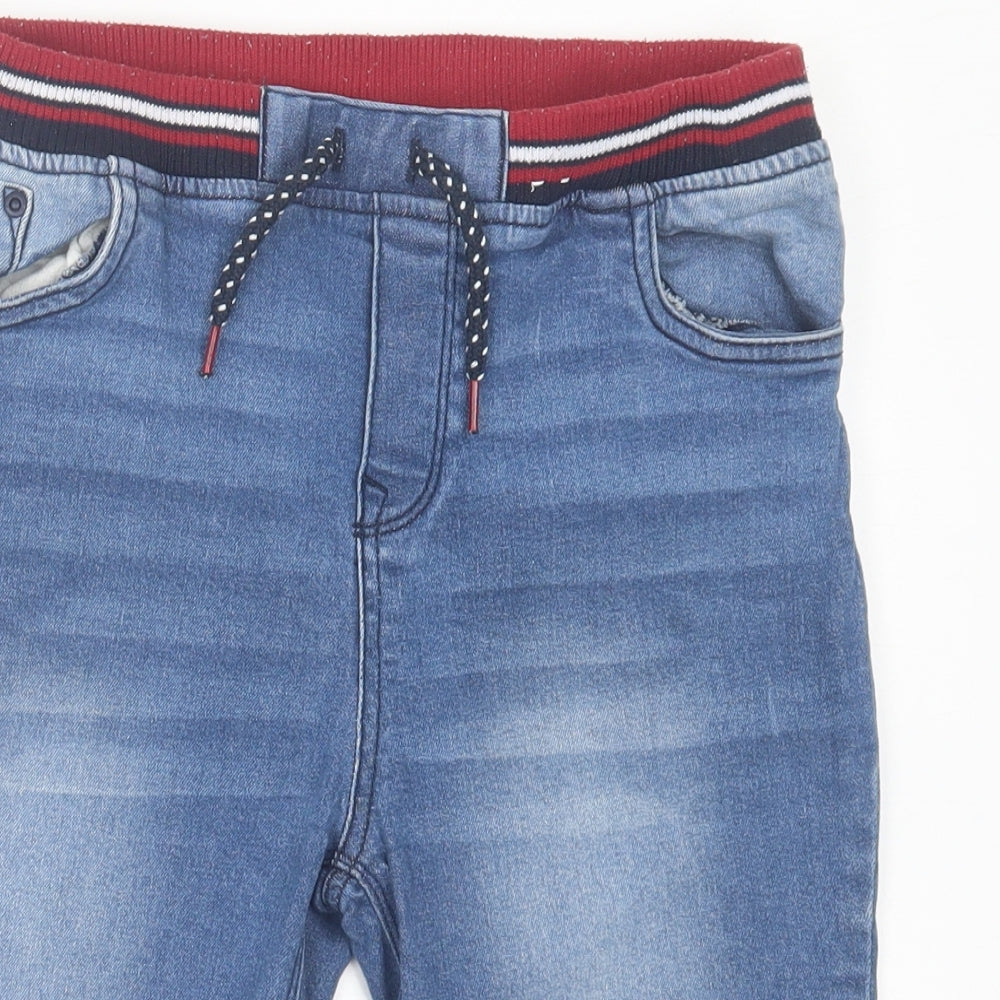 TU Boys Blue Cotton Bermuda Shorts Size 11 Years Regular Drawstring