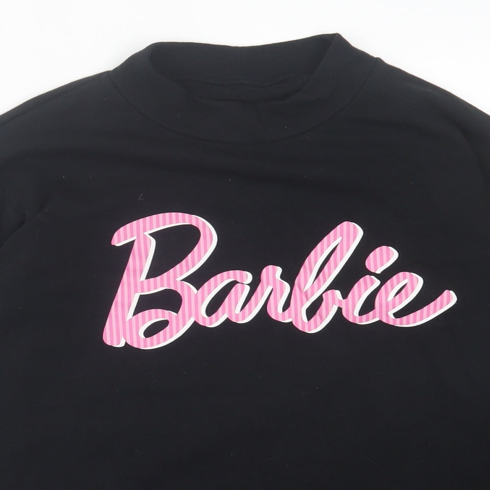 Uniqlo Girls Black Cotton Pullover Sweatshirt Size 13 Years Pullover - Barbie