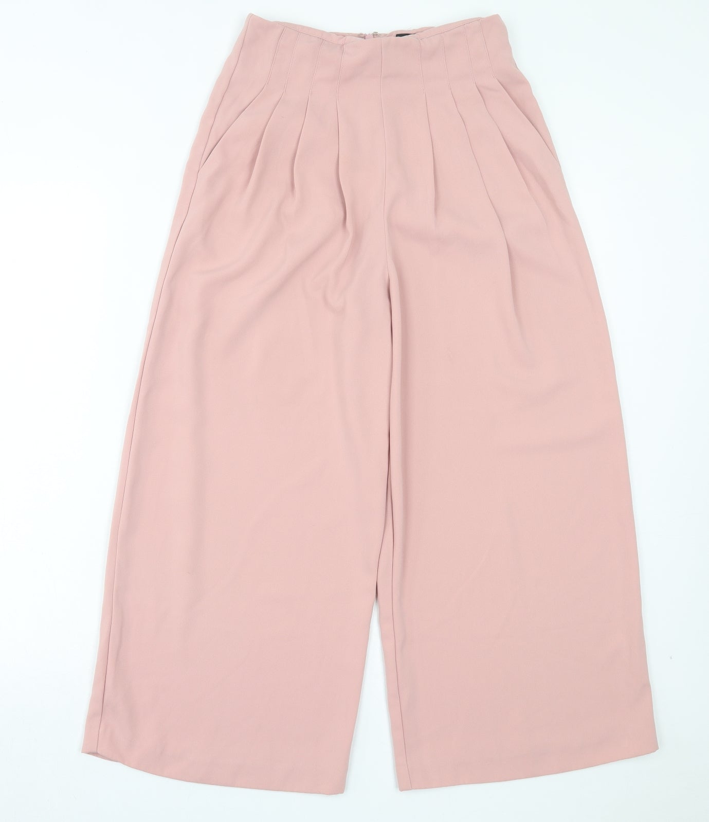 Topshop Womens Pink Polyester Trousers Size 6 L23 in Regular Zip