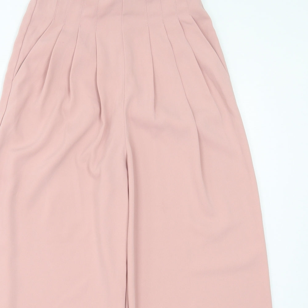 Topshop Womens Pink Polyester Trousers Size 6 L23 in Regular Zip