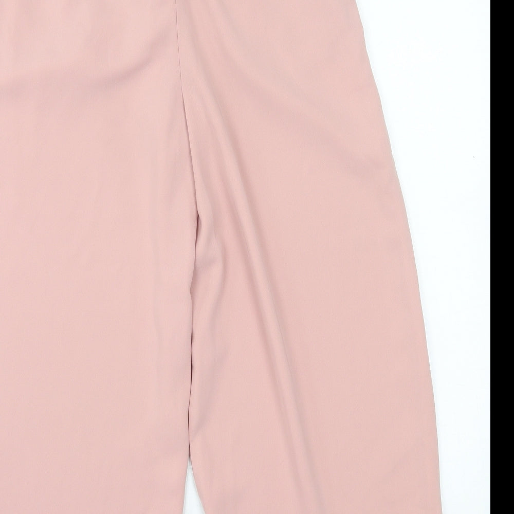 Topshop Womens Pink Polyester Trousers Size 6 L23 in Regular Zip