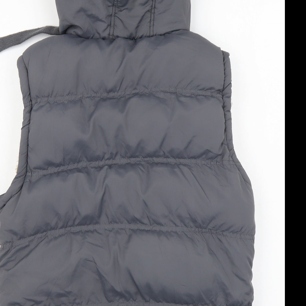 Atmosphere Womens Grey Gilet Coat Size 14 Zip - Faux Fur Lined