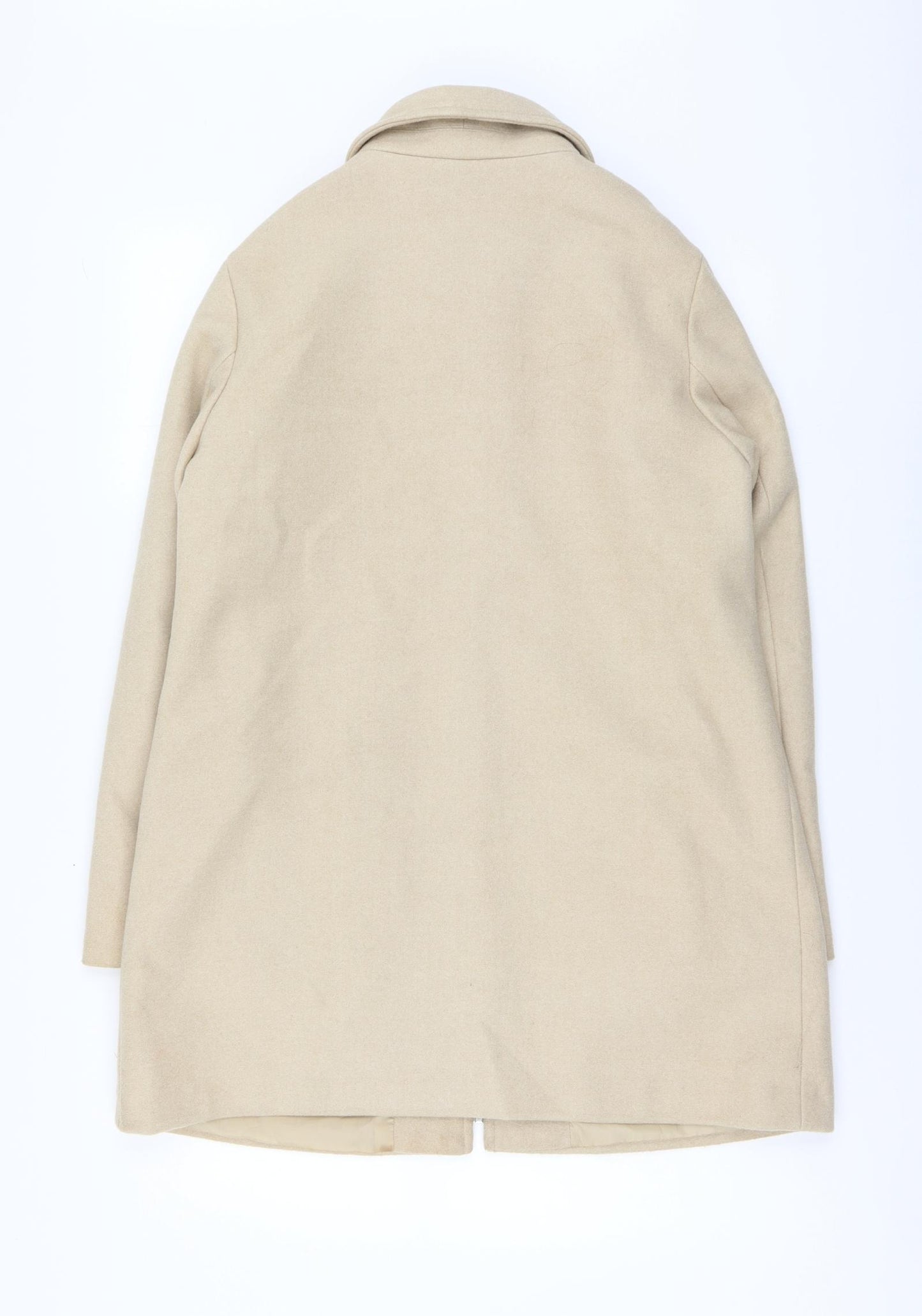 Primark Womens Beige Pea Coat Coat Size 12 Zip