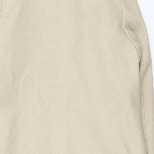 Primark Womens Beige Pea Coat Coat Size 12 Zip