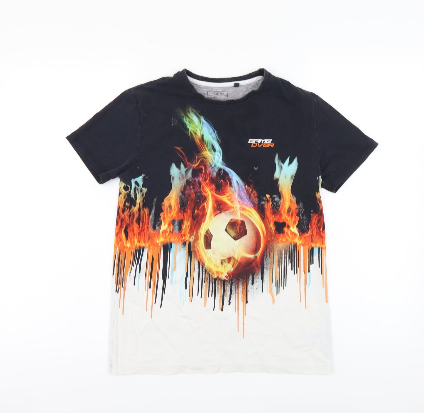 NEXT Boys Multicoloured Cotton Basic T-Shirt Size 12 Years Round Neck Pullover - Game Over