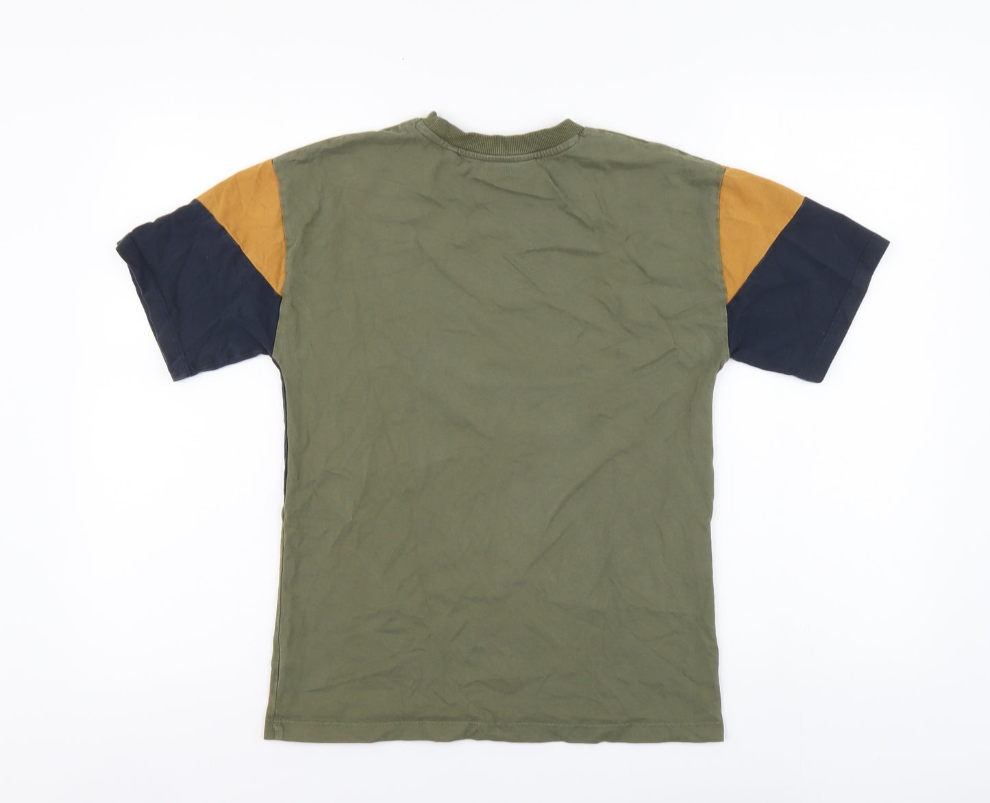 NEXT Boys Green Cotton Basic T-Shirt Size 13 Years Round Neck Pullover