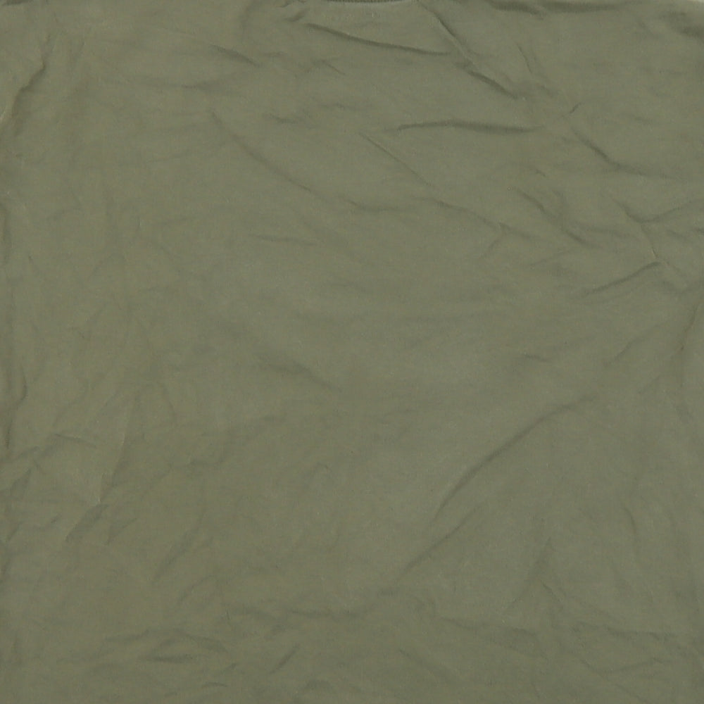 NEXT Boys Green Cotton Basic T-Shirt Size 13 Years Round Neck Pullover