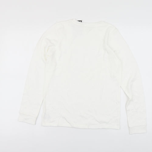 NEXT Boys White Cotton Basic T-Shirt Size 11-12 Years Round Neck Pullover - Thermals 2* Regular Warmth Rating