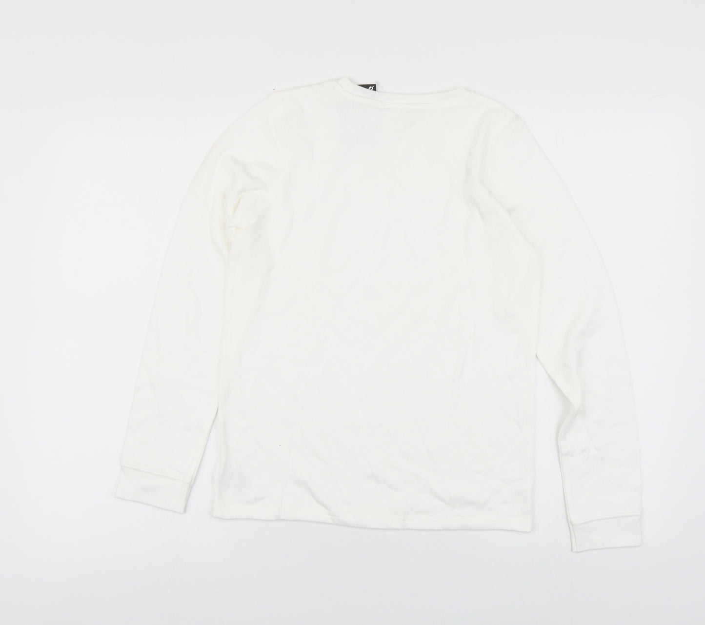 NEXT Boys White Cotton Basic T-Shirt Size 11-12 Years Round Neck Pullover - Thermals 2* Regular Warmth Rating