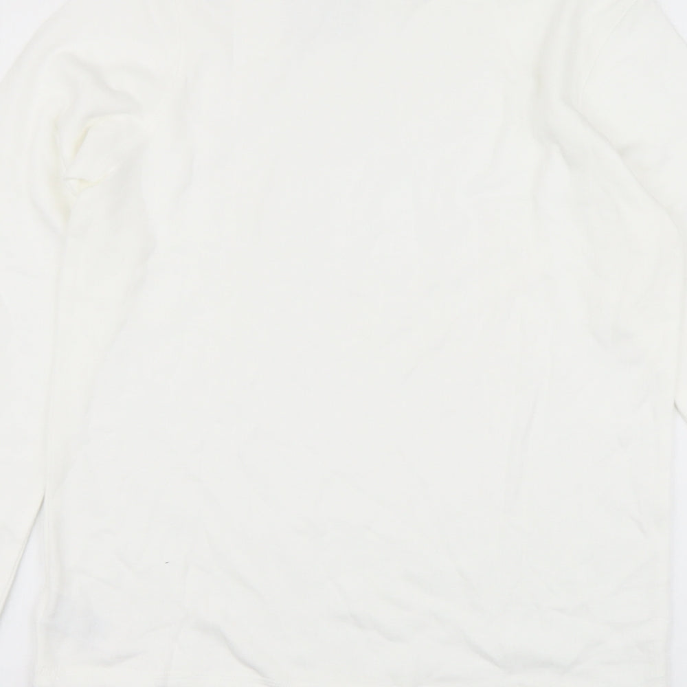 NEXT Boys White Cotton Basic T-Shirt Size 11-12 Years Round Neck Pullover - Thermals 2* Regular Warmth Rating