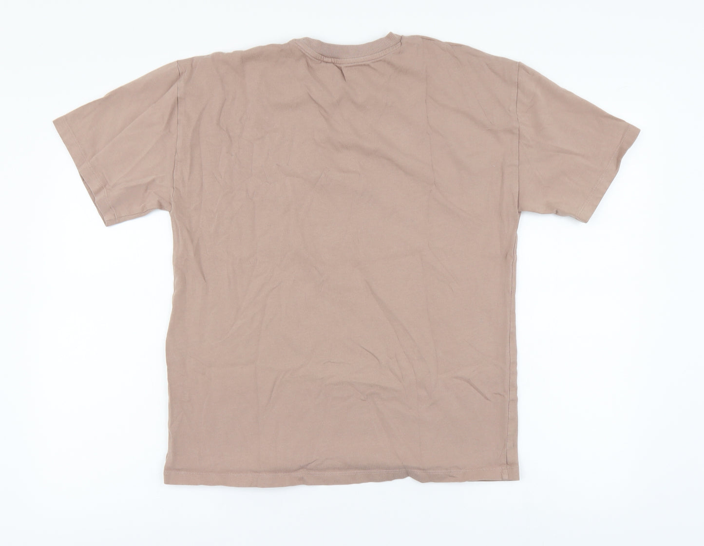 NEXT Boys Beige Cotton Basic T-Shirt Size 13 Years Round Neck Pullover - Skateboard Skeleton
