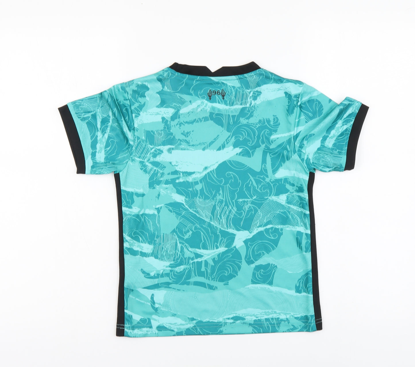 Nike Boys Blue Geometric Polyester Basic T-Shirt Size 5-6 Years Round Neck Pullover - Liverpool FC