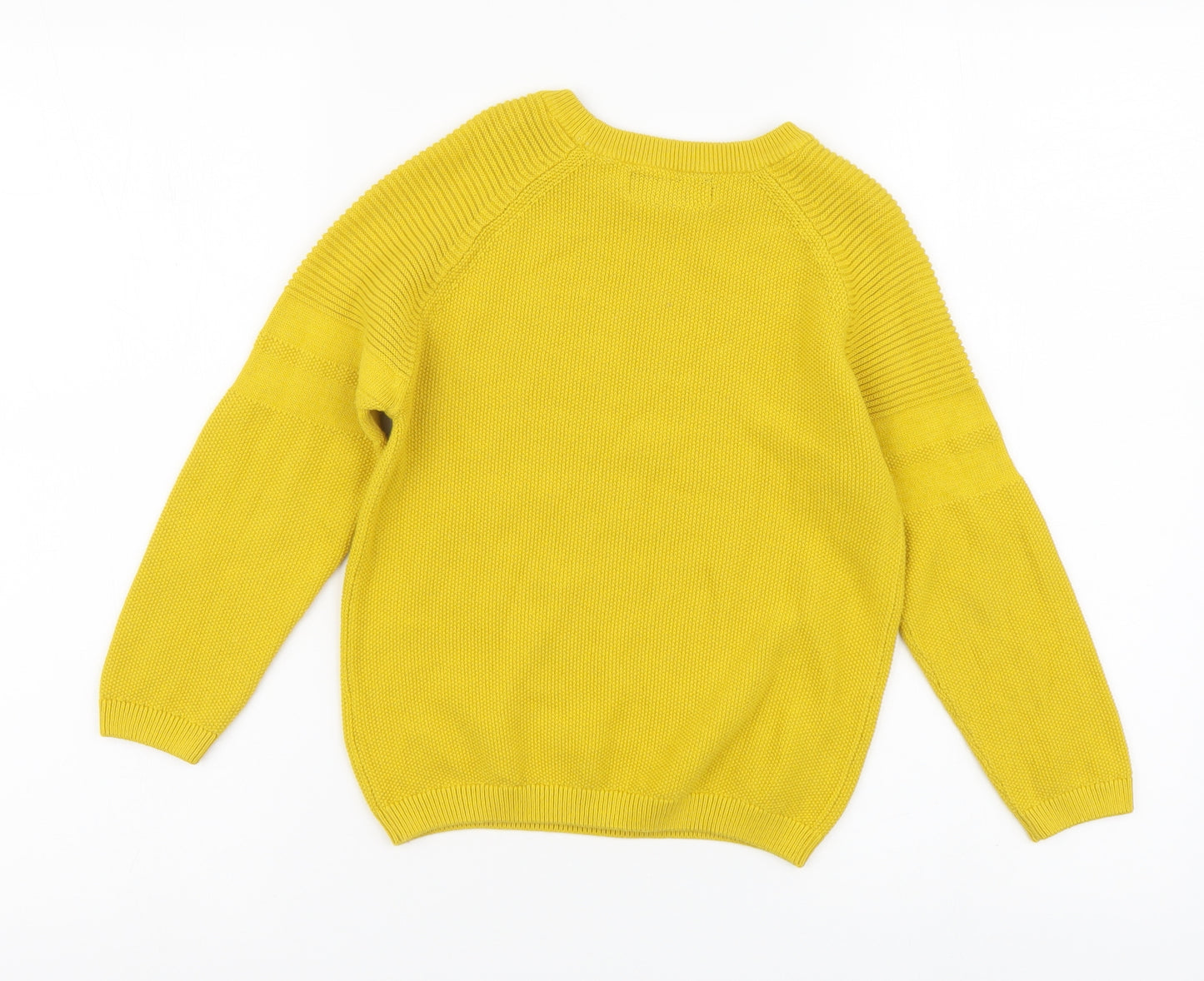NEXT Boys Yellow Round Neck Cotton Pullover Jumper Size 6 Years Pullover