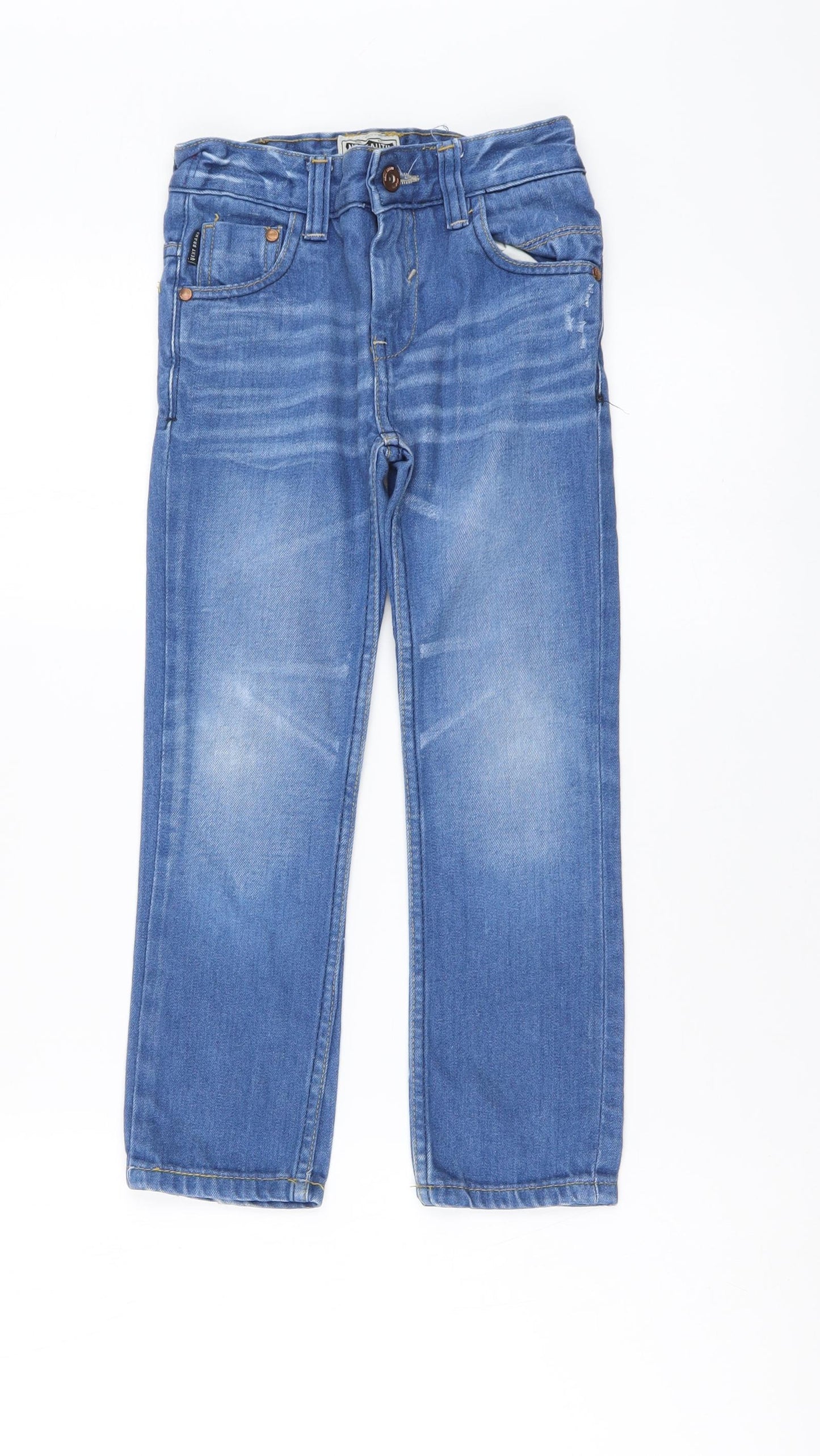 NEXT Boys Blue Cotton Straight Jeans Size 6 Years Regular Button