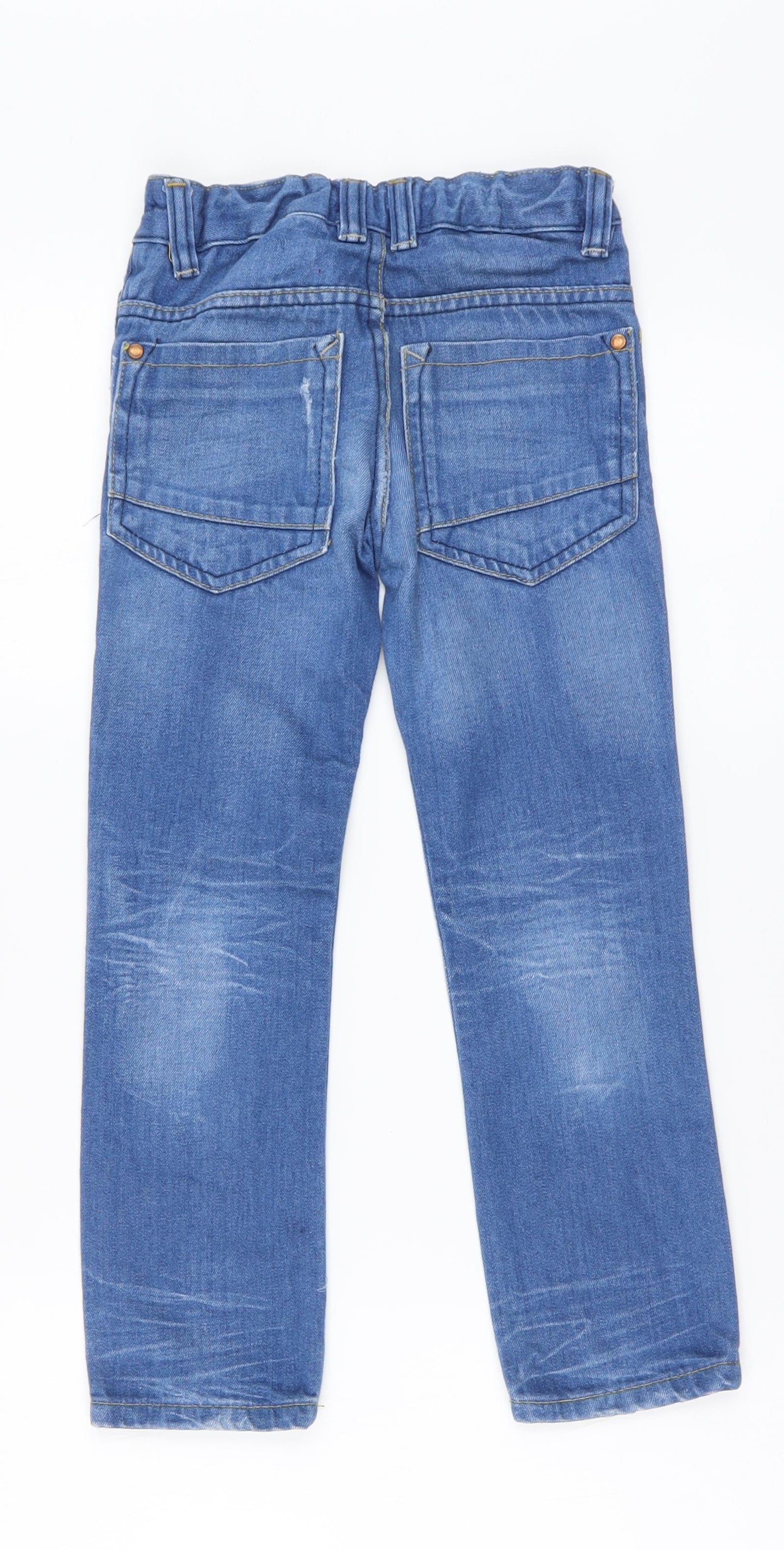 NEXT Boys Blue Cotton Straight Jeans Size 6 Years Regular Button