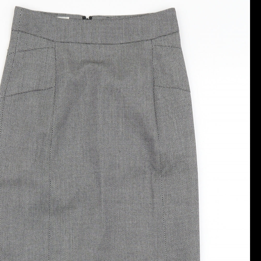 Reiss Womens Grey Polyester Straight & Pencil Skirt Size 4 Zip
