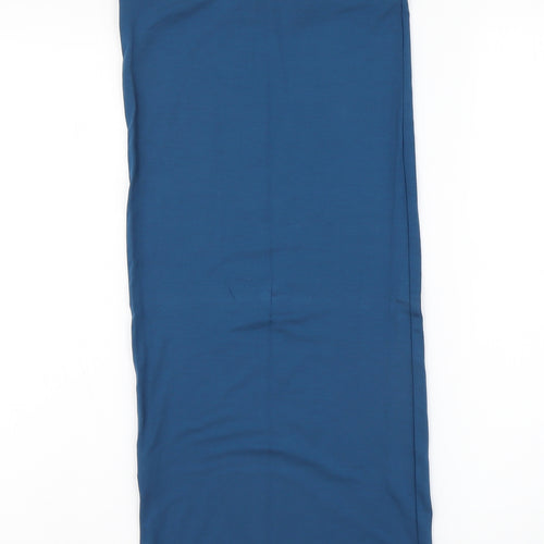 Miss Selfridge Womens Blue Viscose Straight & Pencil Skirt Size 6 Button