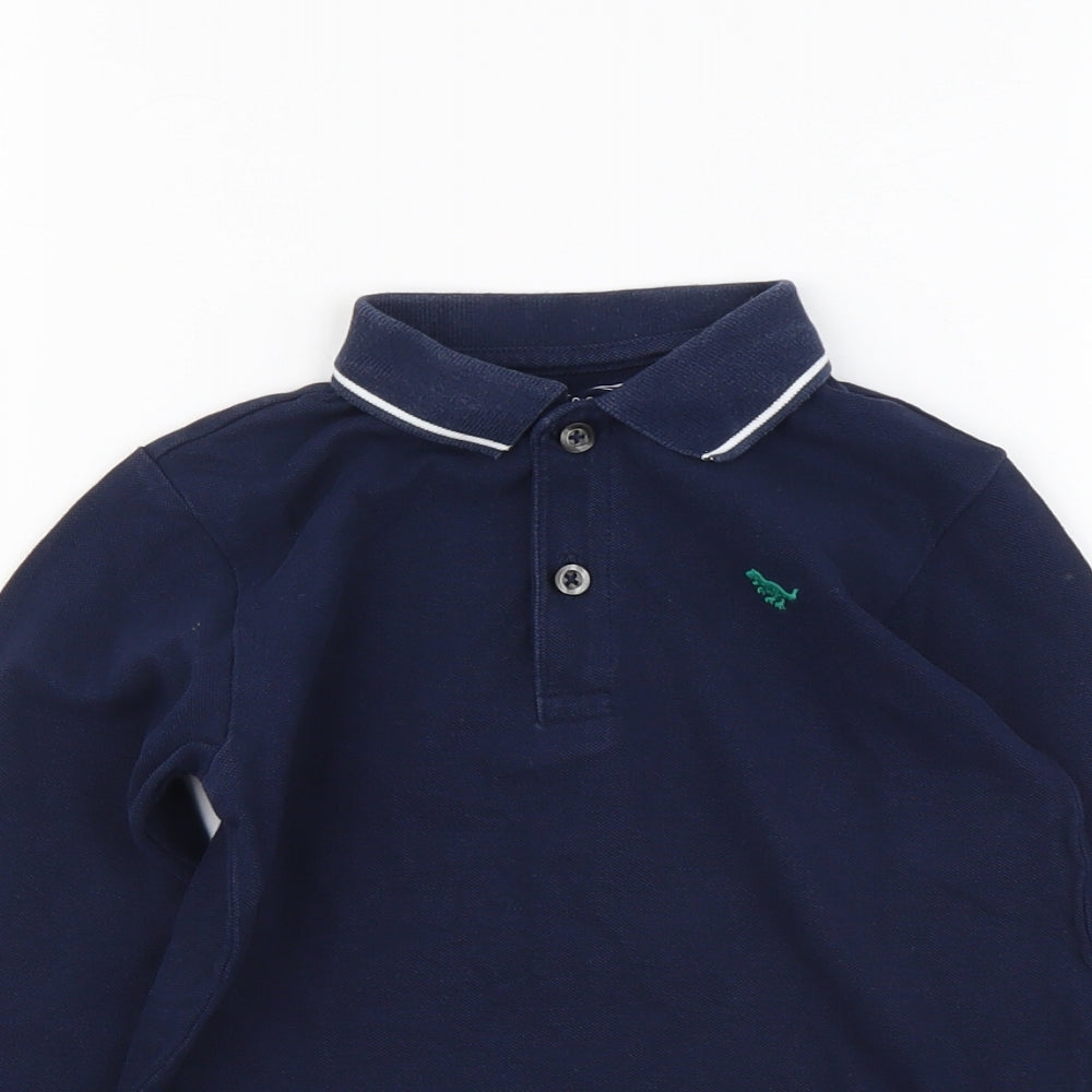 NEXT Boys Blue Cotton Basic Polo Size 4-5 Years Collared Pullover