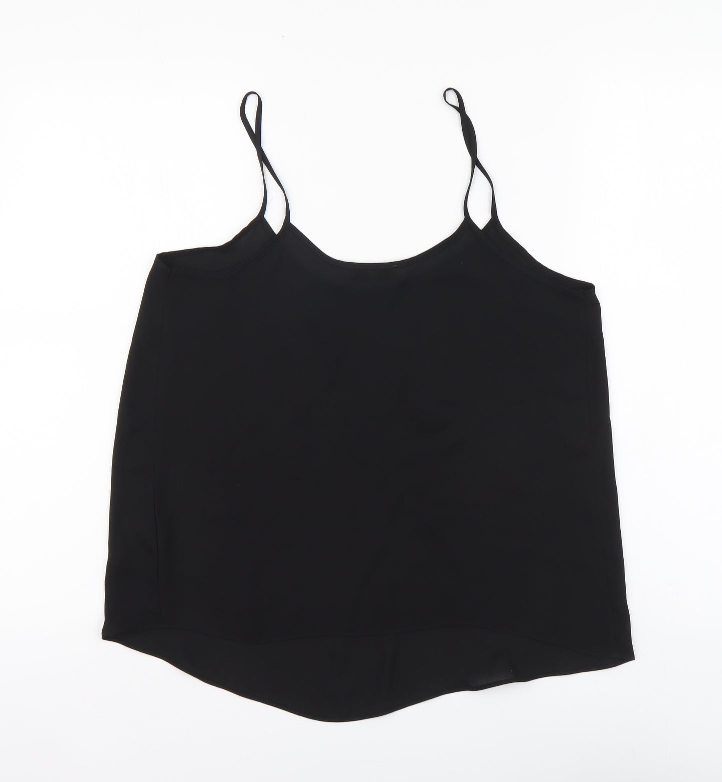 Papaya Womens Black Polyester Camisole Tank Size 12 Scoop Neck