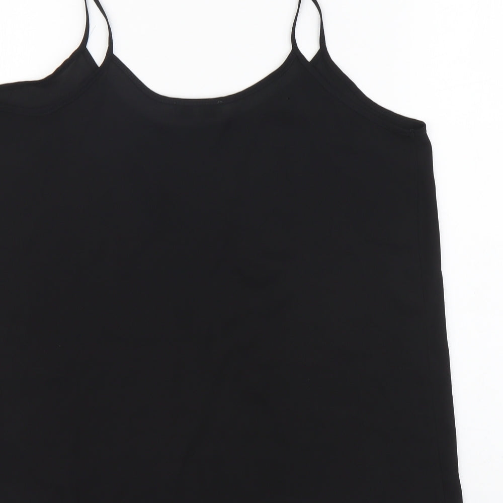 Papaya Womens Black Polyester Camisole Tank Size 12 Scoop Neck