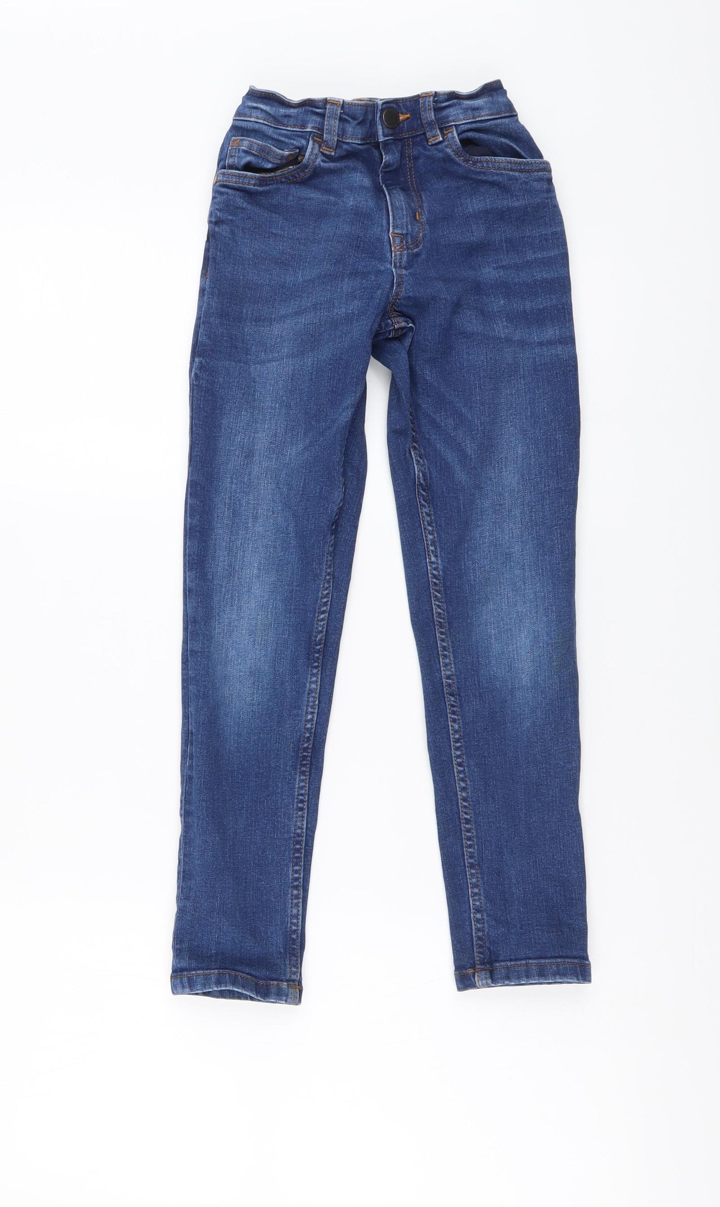 NEXT Boys Blue Cotton Skinny Jeans Size 8 Years Regular Button