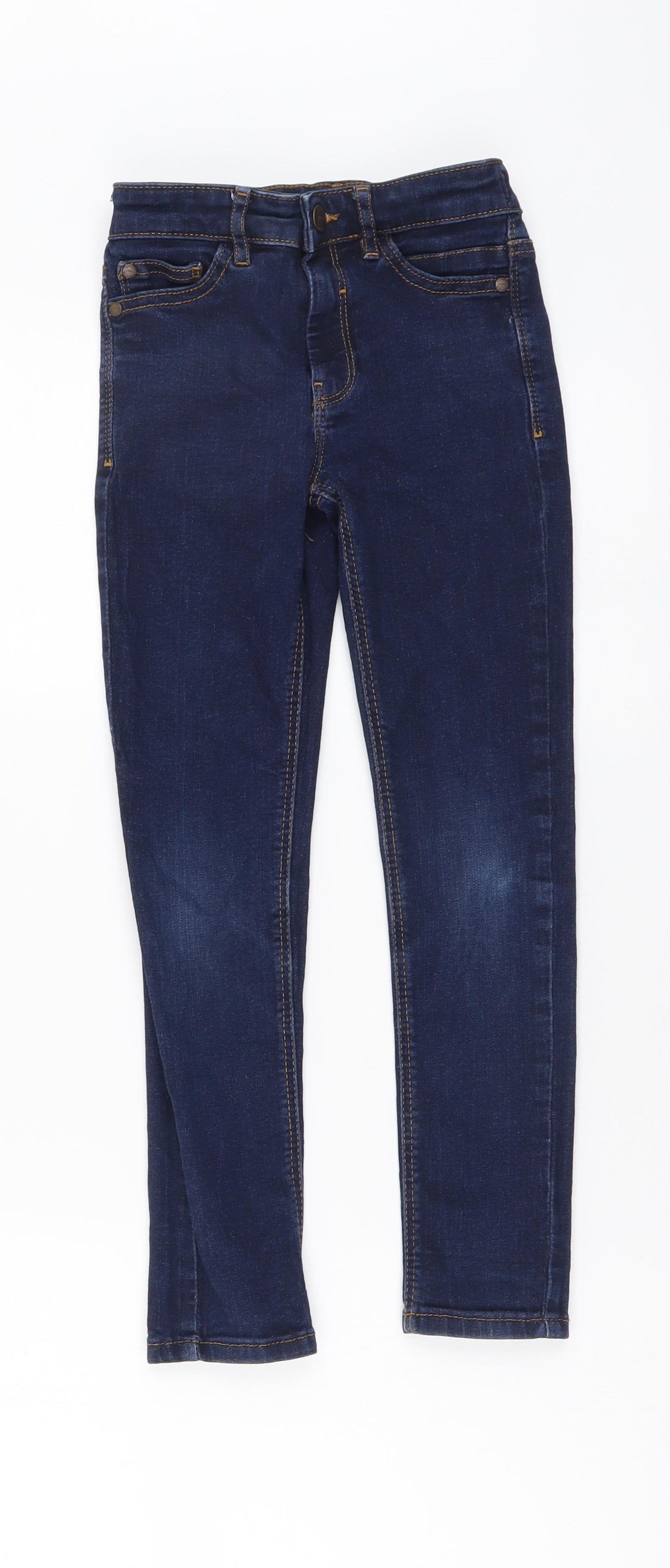 NEXT Boys Blue Cotton Skinny Jeans Size 8 Years Regular Button
