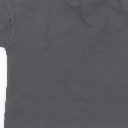 NEXT Girls Grey Cotton Basic T-Shirt Size 4 Years Round Neck Pullover