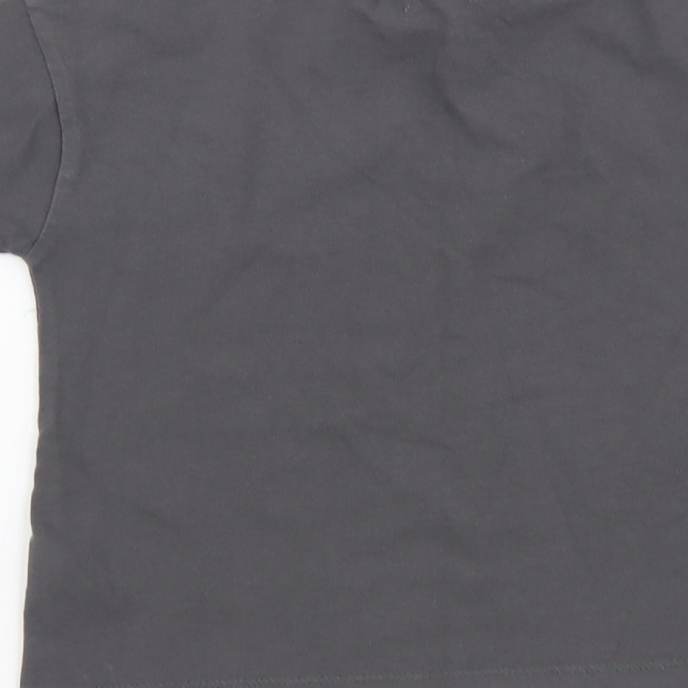 NEXT Girls Grey Cotton Basic T-Shirt Size 4 Years Round Neck Pullover