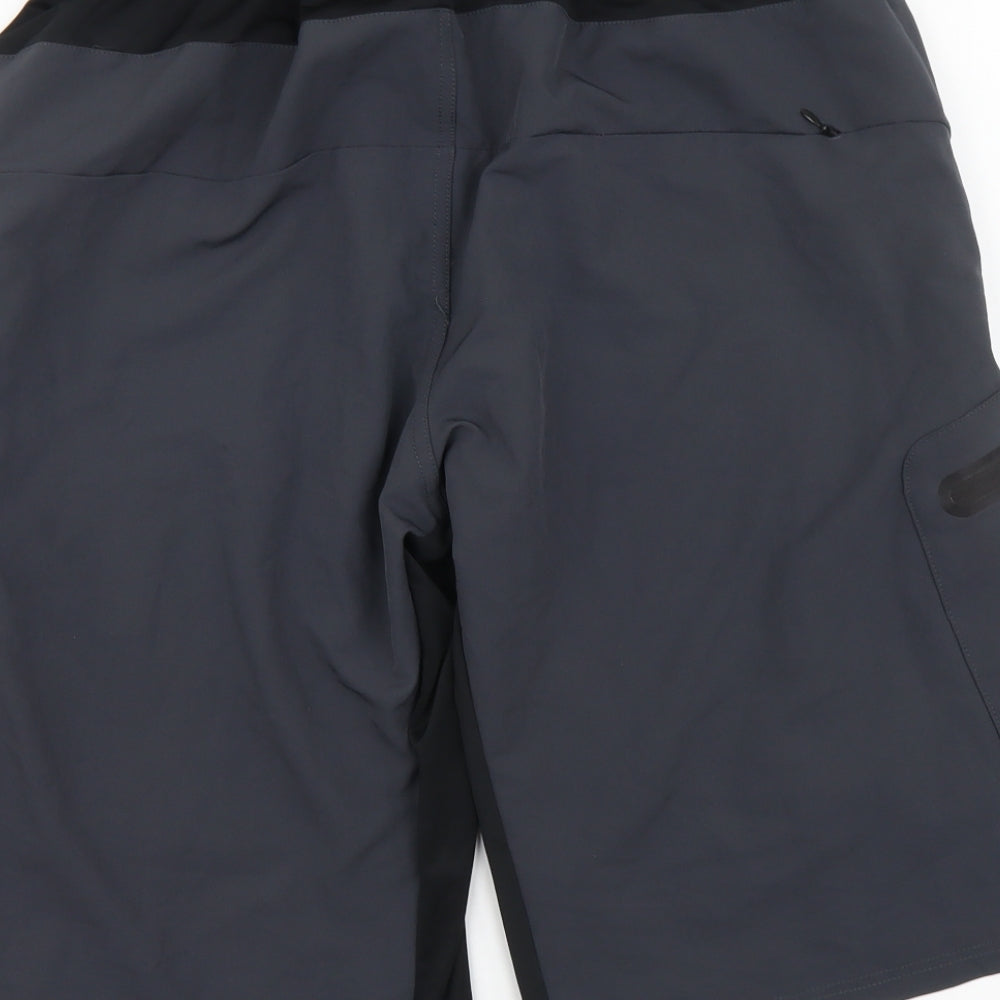 Arsuxeo Mens Grey Polyester Cargo Shorts Size XL L14 in Regular Button