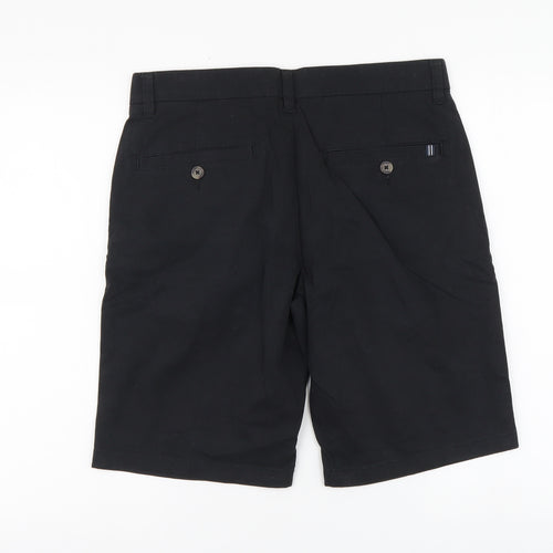 F&F Mens Black Cotton Chino Shorts Size 32 in L10 in Regular Button