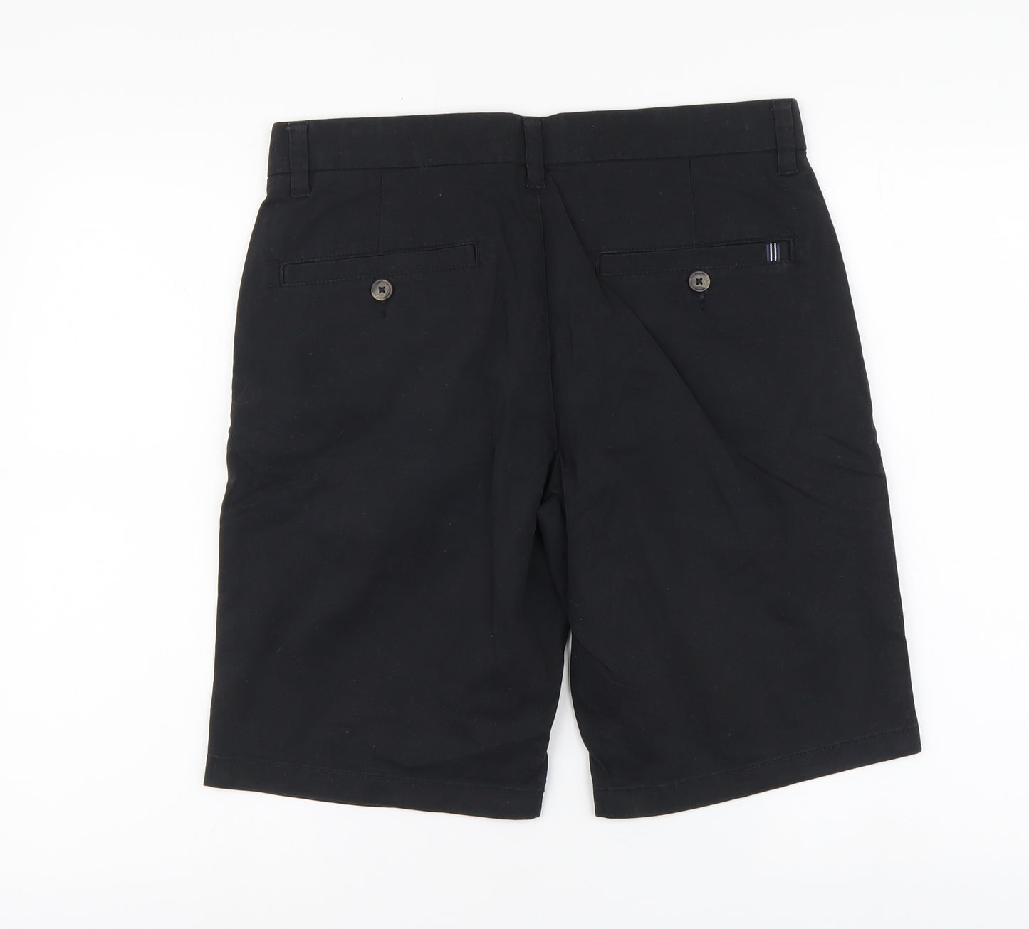 F&F Mens Black Cotton Chino Shorts Size 32 in L10 in Regular Button