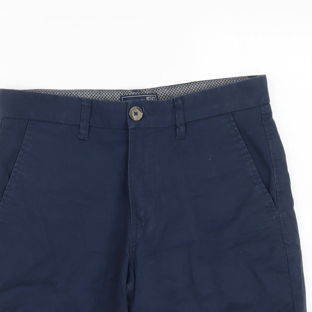 F&F Mens Blue Cotton Chino Shorts Size 32 in L10 in Regular Button