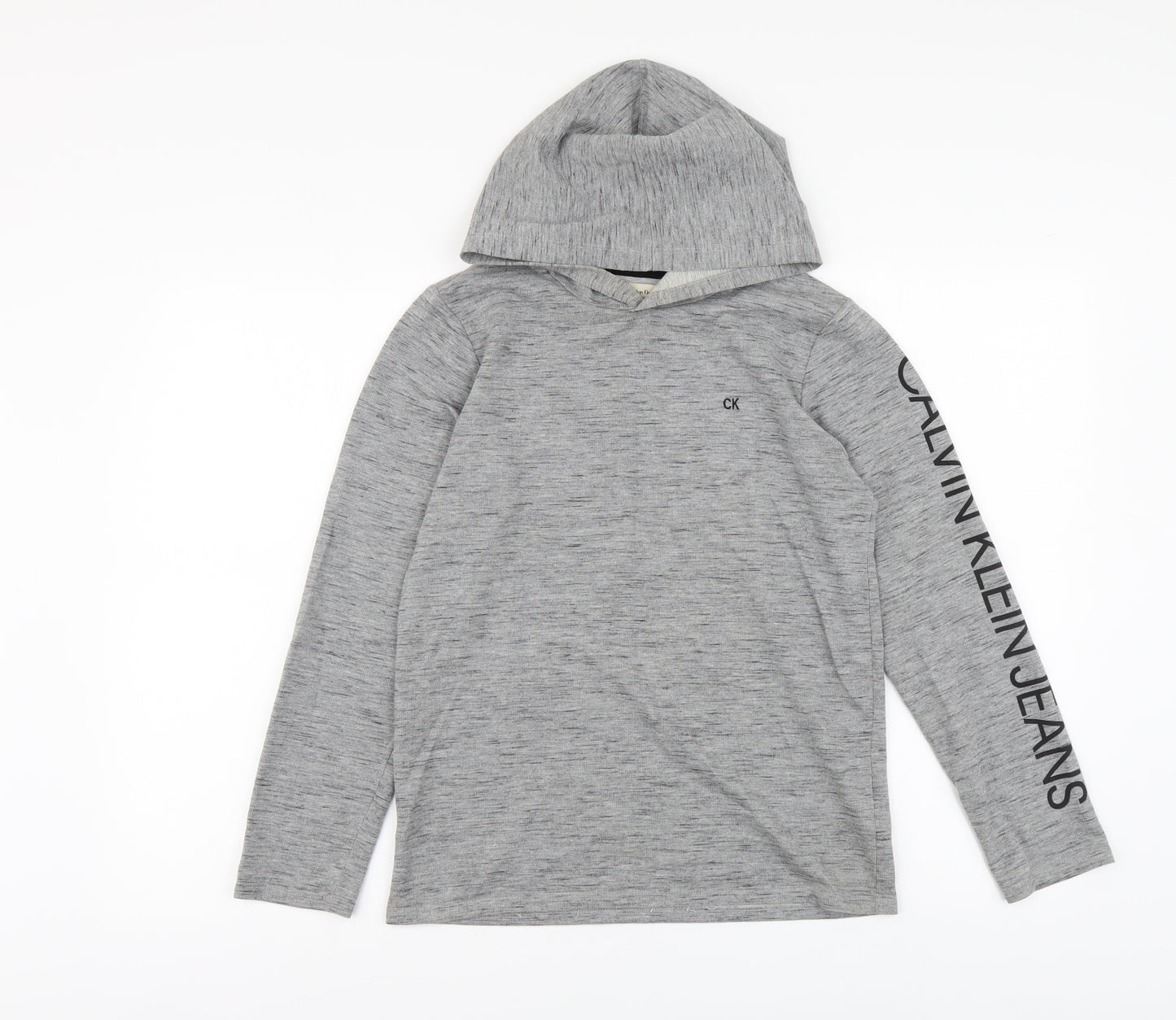 Calvin Klein Womens Grey Cotton Pullover Hoodie Size M Pullover
