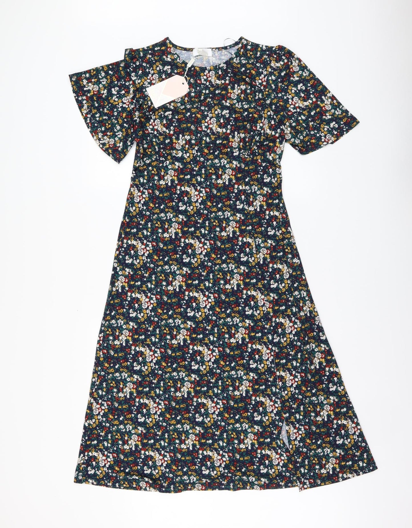 Stella Morgan Womens Multicoloured Floral Polyester A-Line Size 10 Round Neck Pullover