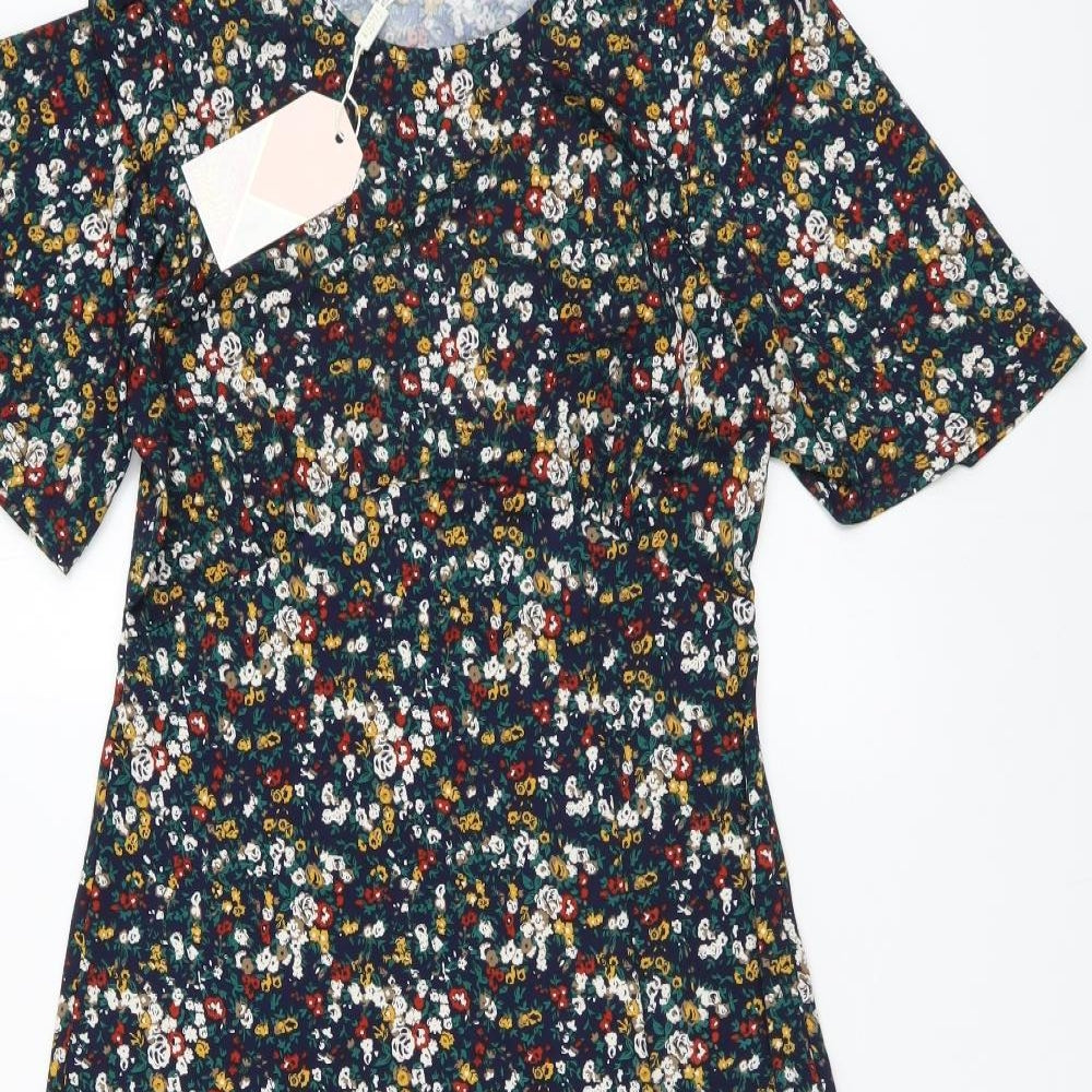 Stella Morgan Womens Multicoloured Floral Polyester A-Line Size 10 Round Neck Pullover