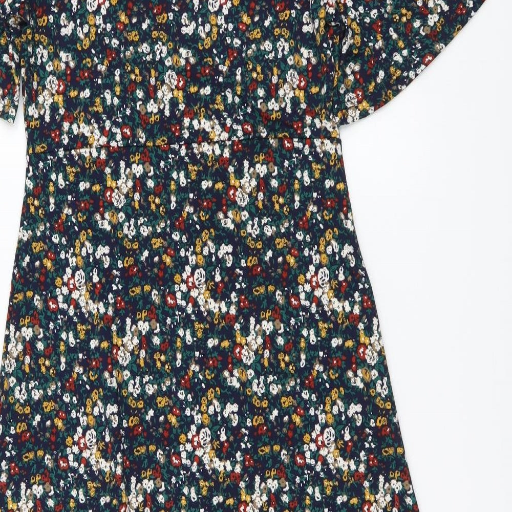 Stella Morgan Womens Multicoloured Floral Polyester A-Line Size 10 Round Neck Pullover