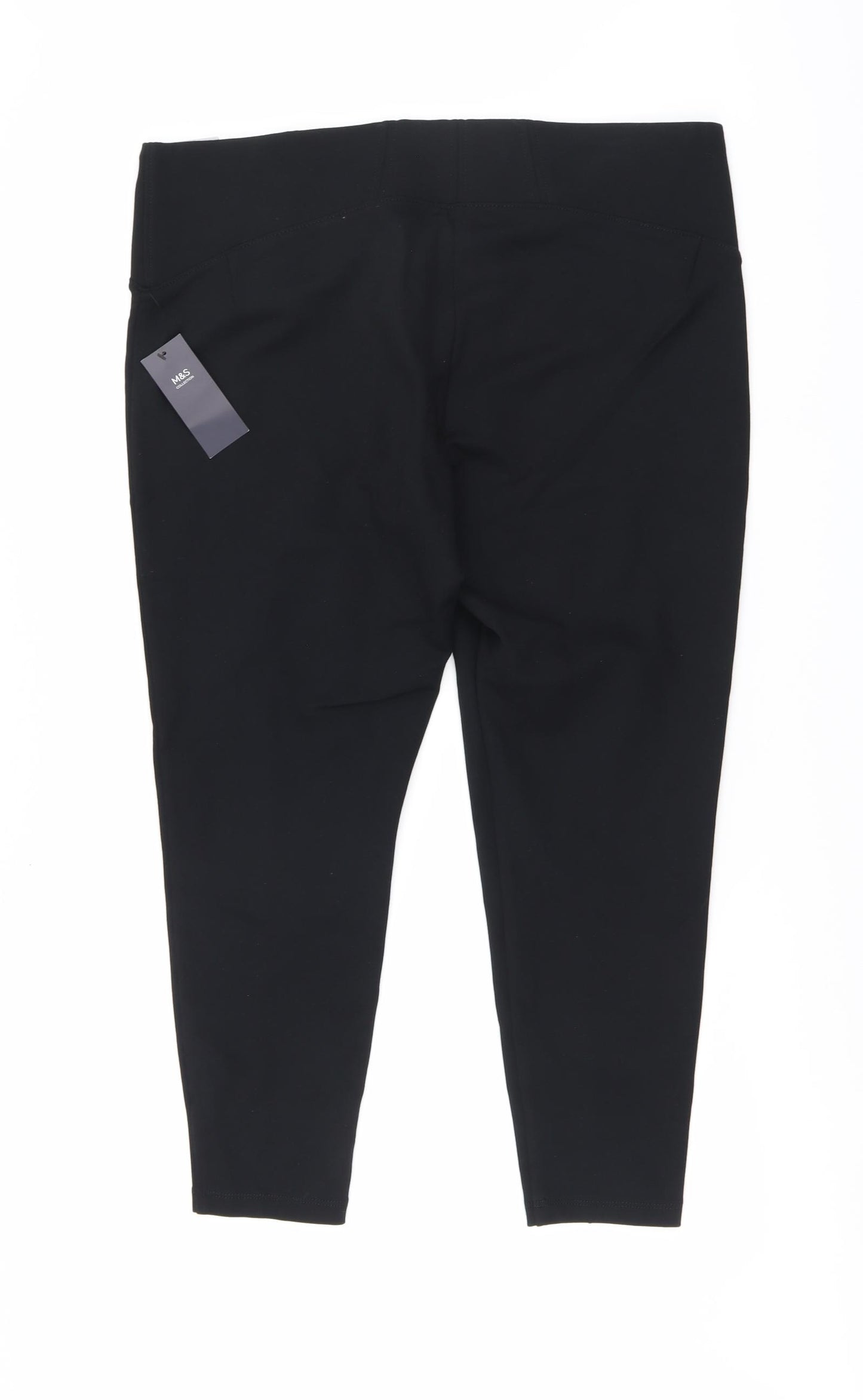 Marks and Spencer Womens Black Viscose Cropped Leggings Size 20 L25 in