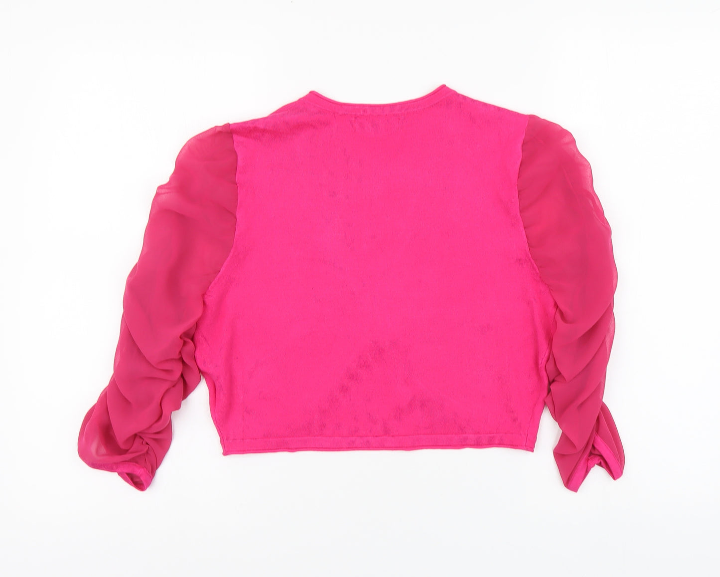 K Derhy Womens Pink V-Neck Viscose Shrug Jumper Size M