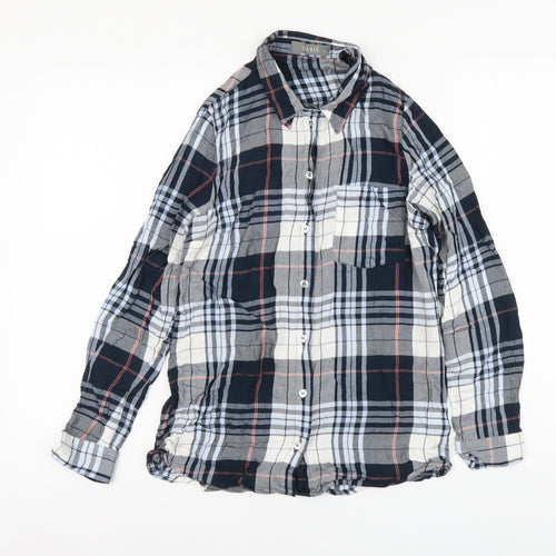 Oasis Womens Multicoloured Plaid Viscose Basic Button-Up Size 8 Collared