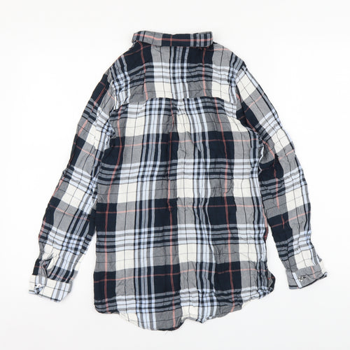 Oasis Womens Multicoloured Plaid Viscose Basic Button-Up Size 8 Collared