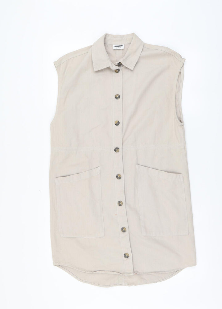 Noisy may Womens Beige Gilet Blazer Size XS Button