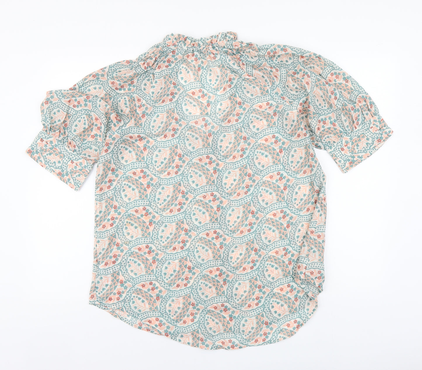 NEXT Womens Multicoloured Floral Polyester Basic Button-Up Size 12 V-Neck