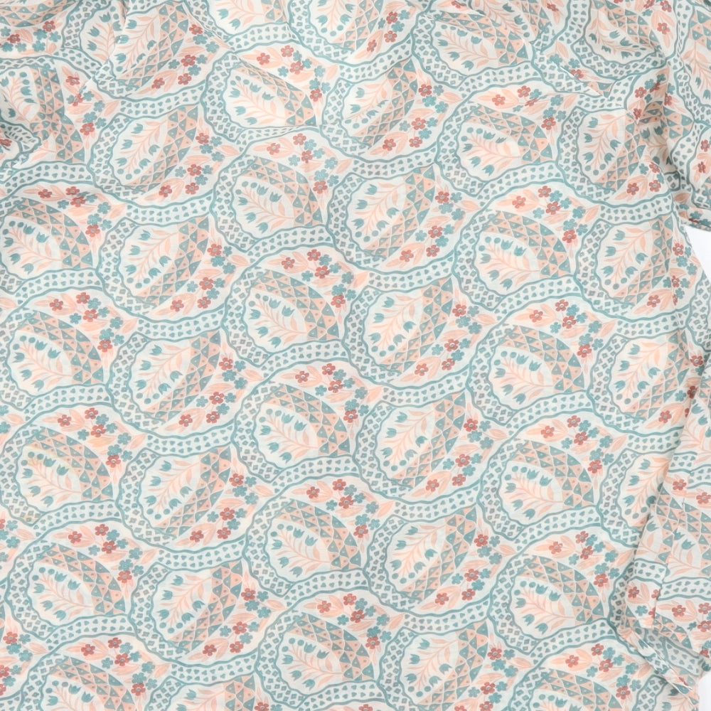 NEXT Womens Multicoloured Floral Polyester Basic Button-Up Size 12 V-Neck