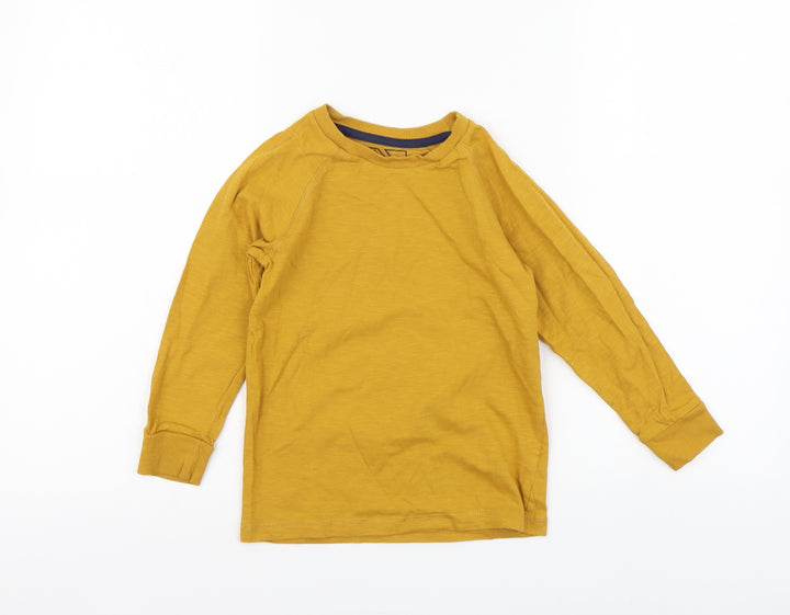Urban-Dept Boys Yellow Cotton Basic T-Shirt Size 6 Years Round Neck Pullover