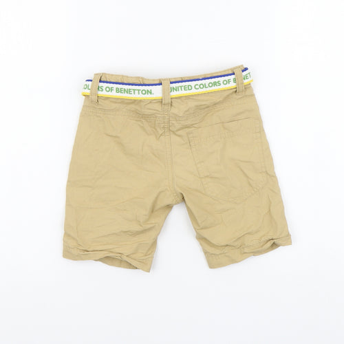 United Colors of Benetton Boys Beige Cotton Bermuda Shorts Size 2-3 Years Regular Buckle