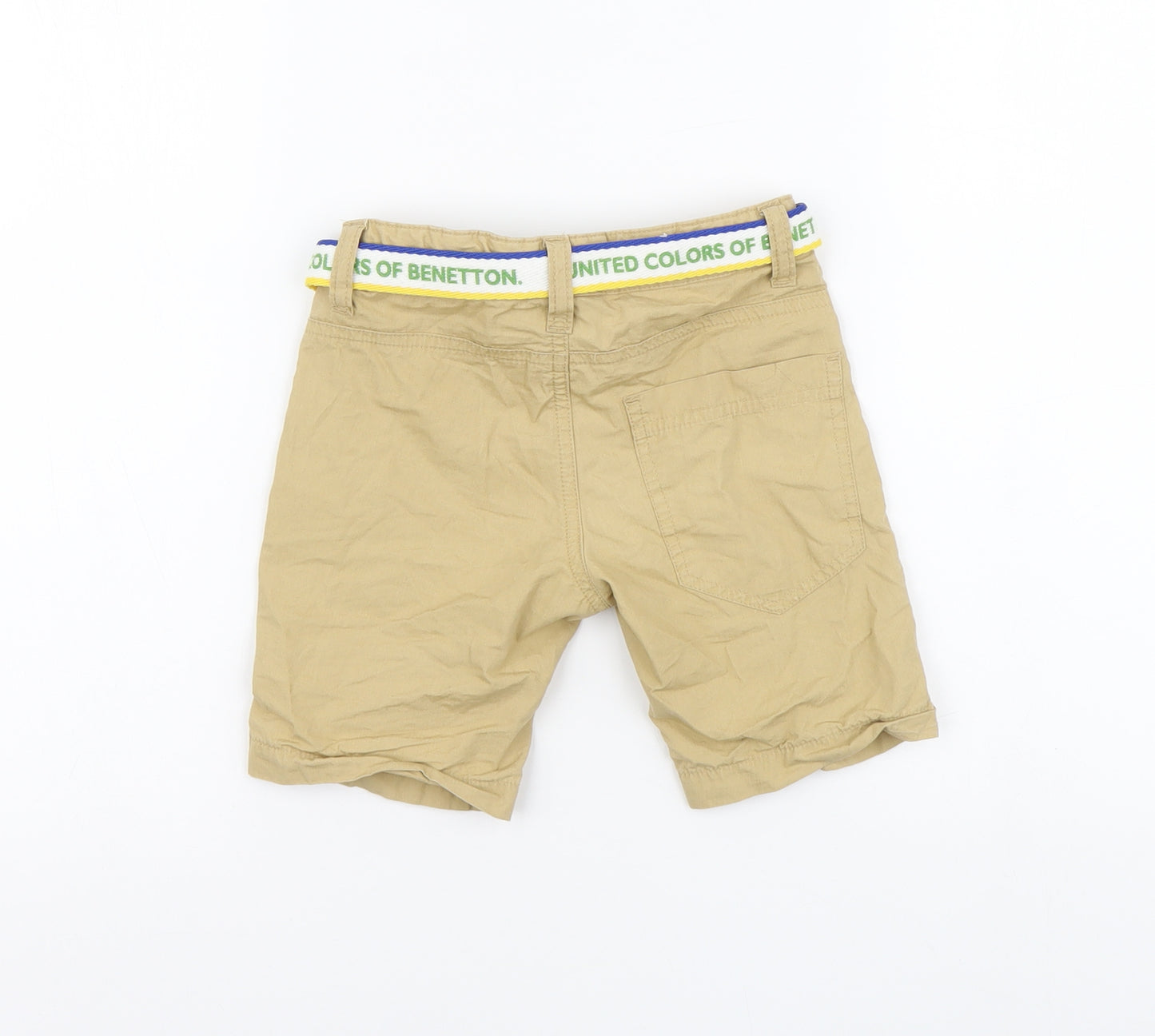 United Colors of Benetton Boys Beige Cotton Bermuda Shorts Size 2-3 Years Regular Buckle