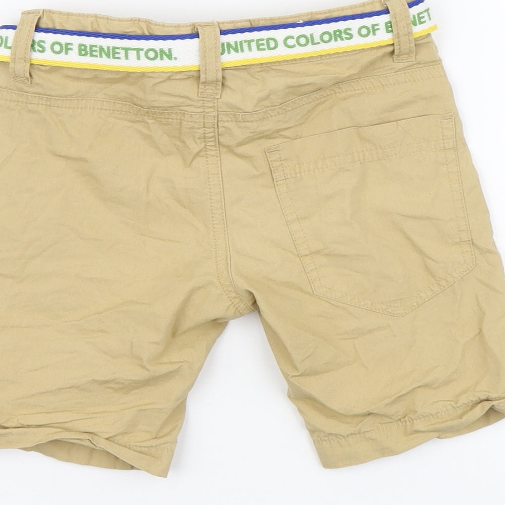United Colors of Benetton Boys Beige Cotton Bermuda Shorts Size 2-3 Years Regular Buckle
