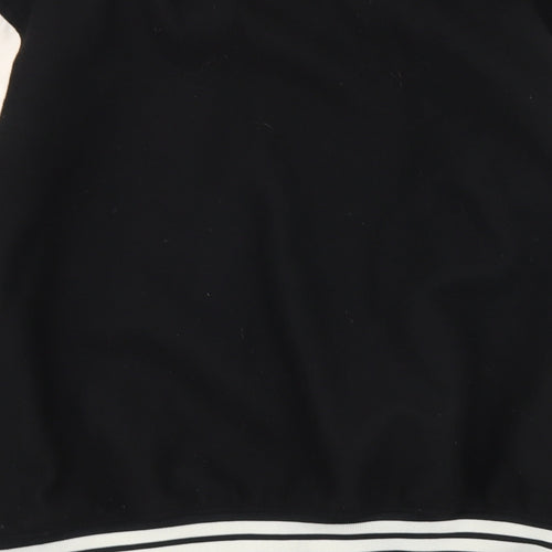 H&M Womens Black Bomber Jacket Jacket Size S Button - Play Offs