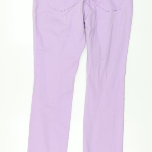 M&Co Womens Purple Cotton Straight Jeans Size 12 L30 in Regular Button